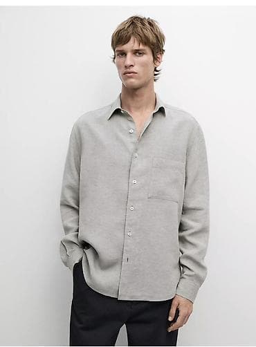 Мужская рубашка, S, M, Стандарт, Massimo Dutti, Новый, цвет - Серый at lalafo.kg Мужская рубашка, S, M, Стандарт, Massimo Dutti, Новый, цвет - Серый