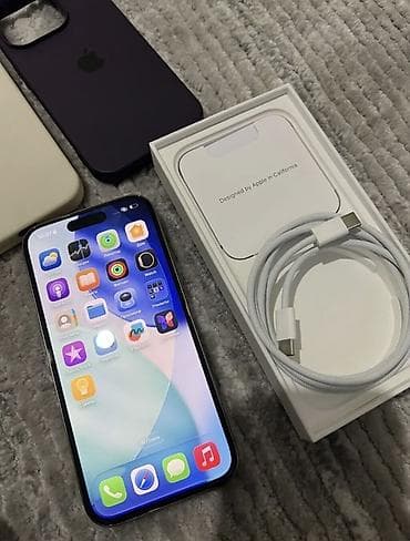 ipone 15: IPhone 15 Pro, Б/у, 256 ГБ, White Titanium, Кабель, 92 % — 5