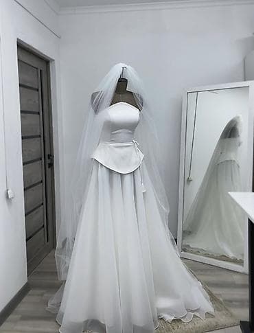 белые форсы: Свадебное платье в минималистичном стиле - Цвет: чистый белый - — 1