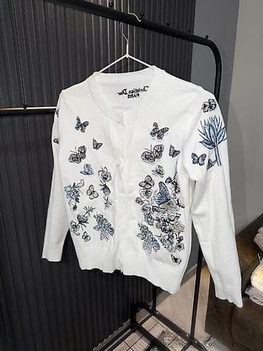 Аксессуарлар: Женский комплект с принтом флора и фауна + кардиган 1) Пижамный — 4