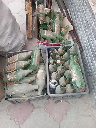 пивовар: Стеклянные бутылки из-под напитков, зеленое стекло, разный объем (в — 1