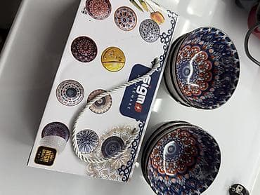 чашки для супа: Набор керамических пиал Sigma Houseware. Состав: - 6 пиал с ярким — 1