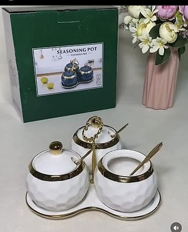 Банки: Набор керамических баночек для варенье,сахар, мёд 🍯 (Seasoning Pot – — 2