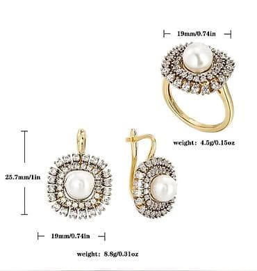 Личные вещи: Ювелирные наборы с жемчугом и фианитами Вариант 1 (круглый дизайн с — 3