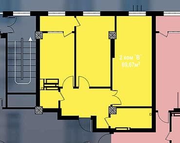 квартира в ахунбаева: 2 комнаты, 69 м² — 3