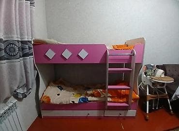 детские кровати 2 этажные: Двухъярусная детская кровать, ЛДСП, цвет - Розовый — 2