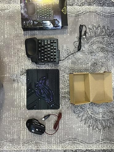 куплю графический планшет: Новый Игровой набор для ПК: одноручная клавиатура + проводная мышь + — 3