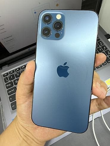 IPhone 12 Pro, Б/у, 128 ГБ, Pacific Blue, Кабель, 77 %