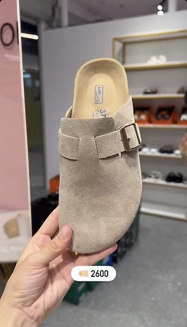 boston: Замшевые сабо Birkenstock Boston, бежевый нюд - Верх: натуральная — 2