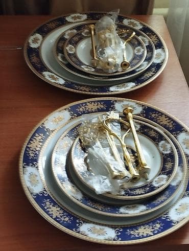 Дом и сад: Фарфоровый сервиз в классическом стиле, кобальтово-синий с золотым — 3
