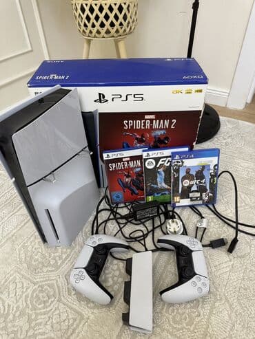 PS5 Slim 1TB с играми приставка в идеальном состоянии без глупых