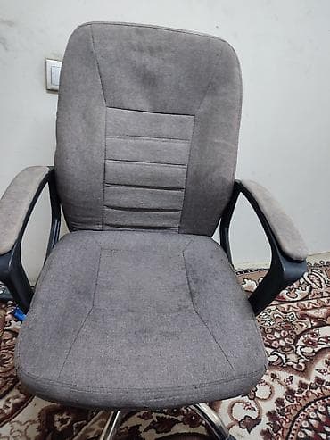 стул для офис: Офисное кресло, С колесиками, цвет - Черный, Экокожа — 4