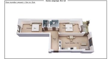каракол квартиры продажа: 3 комнаты, 79 м², Элитка, 4 этаж, Евроремонт — 12
