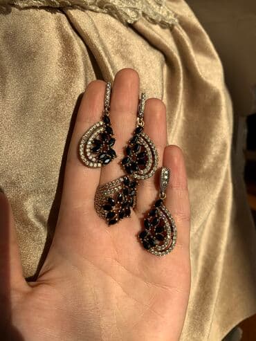 свадебные наборы ручной: Набор украшений, Проба 925, Б/у — 1