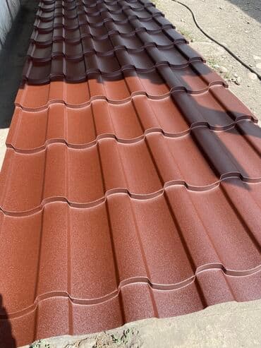 Металлочерепица Адамантэ 0,4 и 0,45 матовый коричневый шоколад at lalafo.kg Металлочерепица Адамантэ 0,4 и 0,45 матовый коричневый шоколад