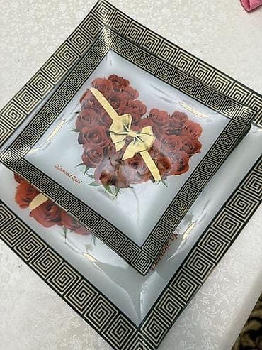 продаю красивые вазы: Набор квадратных декоративных тарелок (6 маленьких и 1 большой )с — 1