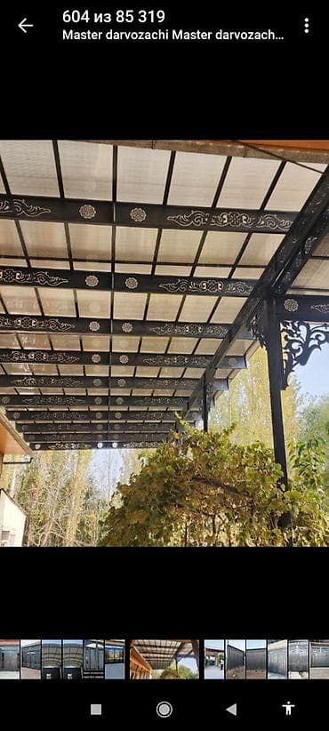 урны мусорные металлические: Навес, Арочный, Металл, Поликарбонат, Установка — 2