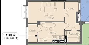 1 комната, 41 м², Элитка, 3 этаж, ПСО (под самоотделку)
