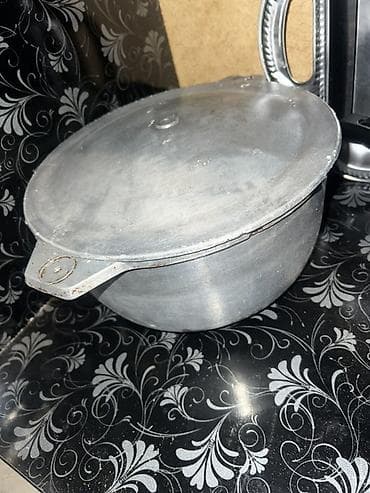 мельхиоровые ложки фото: Алюминиевый казан/утятница с крышкой - Материал: литой алюминий. - — 2