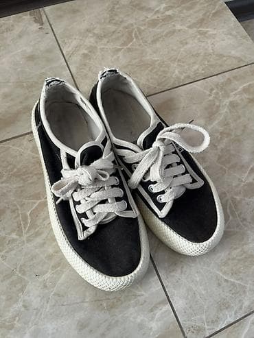 красовки для спорта: Кеды U-SUPER, черно-белые, низкие - Материал верха: плотный текстиль — 3