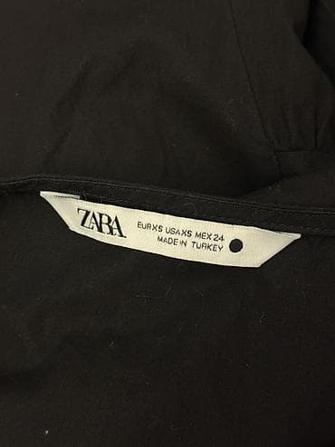 ботин: Черное свободное легкое платье миди Бренд Zara Размер XS-S-M — 4