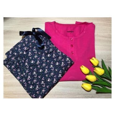 белая ночная сорочка: Пижама с длинными рукавами на зиму. Ткань :плотная,х!б Цена:1200сом — 7