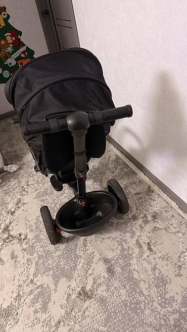 Велосипеды: Детский трехколесный велосипед-коляска (trike) STROLLMAX, цвет черный — 6