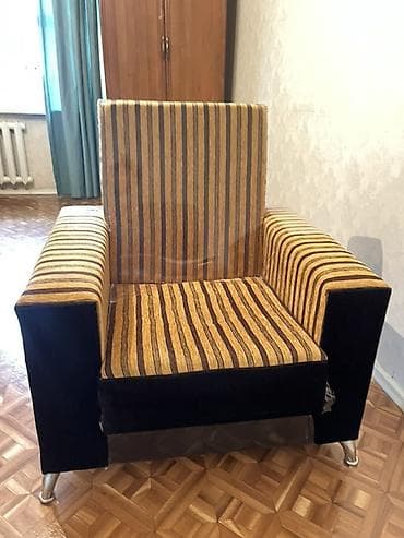 кресло диван раскладной: Комплект мягкой мебели, Б/у, Самовывоз, цвет - Бежевый — 3