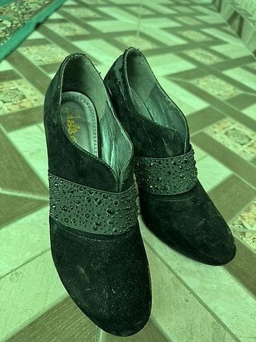 Женские ботильоны на каблуке - Цвет: черный - Материал верха — 3