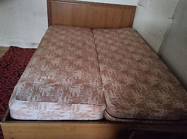 Двуспальная кровать, С матрасом, длина - 195 см
