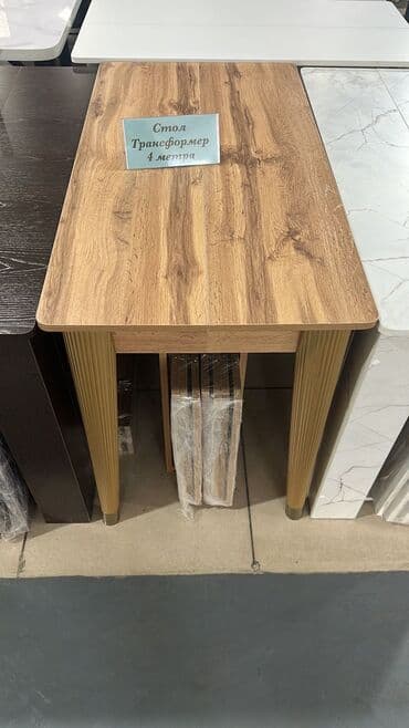 тегерек стол: Трансформер үстөлү Ашкана үчүн, Жайылуучу стол, түсү - Ак — 6