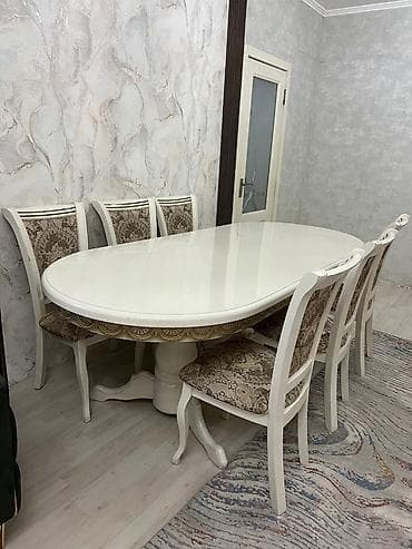 dinner table: Стол и стул для зала, цвет - Бежевый — 10