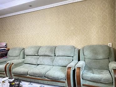 диван бу куплю: Комплект мягкой мебели, цвет - Зеленый — 1
