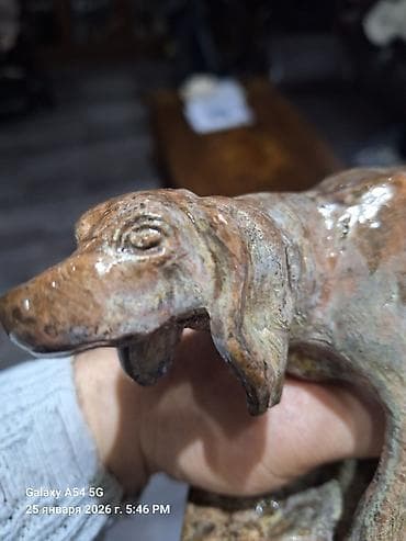 металлические уголки: Статуэтка чугунная сеттер, в обмеднении 10000с.тоголок молдо — 3