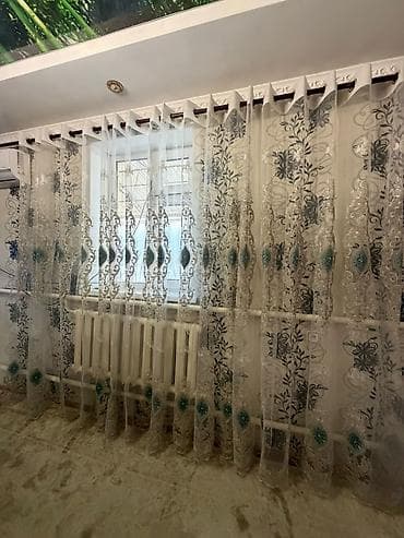 велюровые чехлы: Ажурные тюлевые шторы с богатой вышивкой - Полотно: прозрачный тюль с — 1