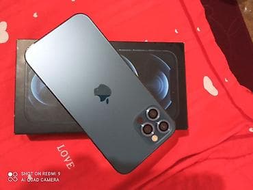 apple 12pro: IPhone 12 Pro, Б/у, 128 ГБ, Pacific Blue, Защитное стекло, Коробка, 88 % — 2
