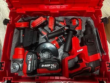 набор отвёртка: Аккумуляторный набор инструментов D-MAX 21V (в кейсе) Состав — 7