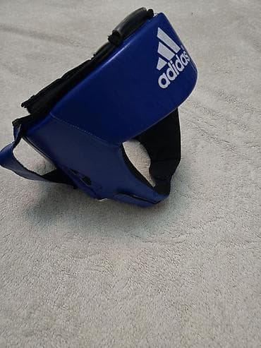 third edition solution: Боксерский шлем Adidas, синий цвет. Боксёрские перчатки Top Ten, синий — 5