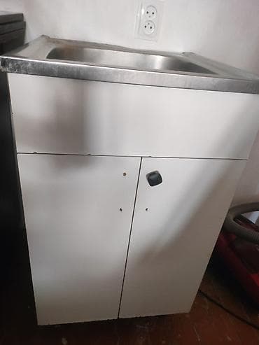 Стулья, табуретки: Тумба для кухни, С мойкой, Напольная, цвет - Белый — 4