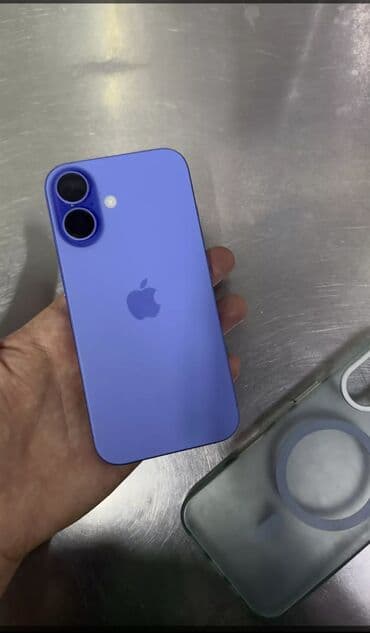айфон телефондор: IPhone 16, Колдонулган, 128 ГБ, Көк, 96 % — 3