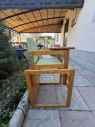 десткое кресло: Стульчик для кормления, Б/у, Другой бренд, Дерево, Трансформер, цвет - Зеленый, Самовывоз — 3