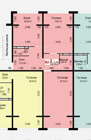 prime park: 2 комнаты, 67 м², 3 этаж — 2