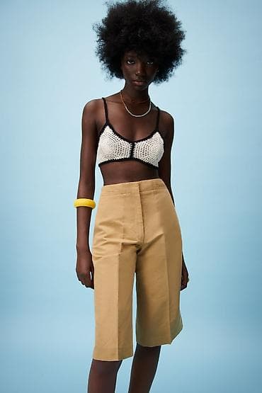 штаны zara: Zara бермуда шорты Новые 58% лён 42% хлопок Размер: ХS Цена — 4