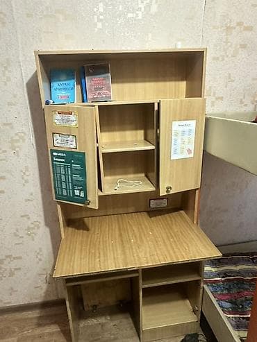 советский письменный стол: Компьютерный стол, С полками — 2
