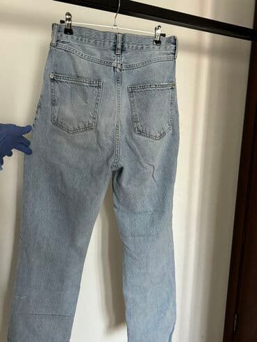 женская джинсовая одежда больших размеров: Джинсы, Трубы, Высокая талия, M — 5