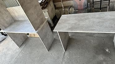 study table: Комплект офисной мебели, Б/у, Кресло, ДСП, Самовывоз, цвет - Серый — 3