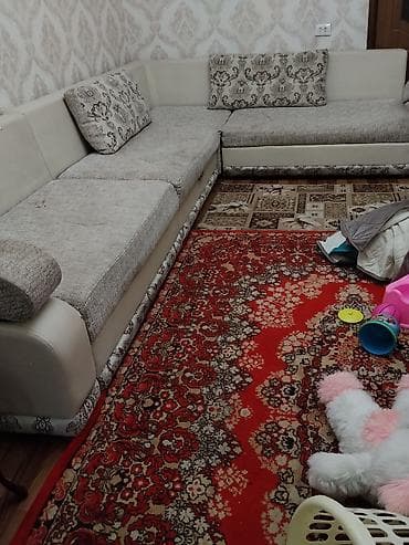 Угловой диван, C подушками, Трехместный