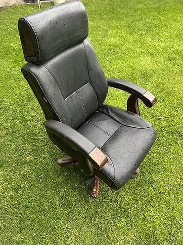 coller master: Офисное кресло, Б/у, С колесиками, цвет - Черный, Экокожа — 4