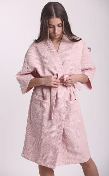 домашние халаты больших размеров: Халат, Вафли кездеме, Туркия, XS, S, L — 16