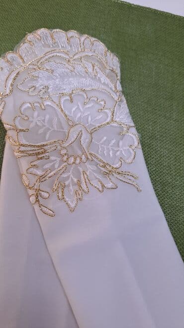 купить золотые серьги с жемчугом: Перчатки, варежки, Женские, Новый, цвет - Белый — 10